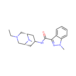 CCN1C[C@@H]2CC(NC(=O)c3nn(C)c4ccccc34)C[C@H](C1)N2C ZINC000026472848