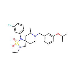 CCN1C[C@]2(CCN(Cc3cccc(OC(C)C)c3)[C@@H](C)C2)N(c2cccc(F)c2)S1(=O)=O ZINC000095573387