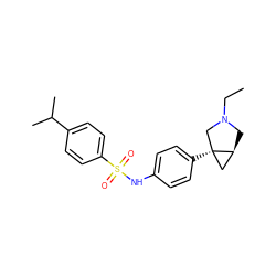 CCN1C[C@H]2C[C@@]2(c2ccc(NS(=O)(=O)c3ccc(C(C)C)cc3)cc2)C1 ZINC000035308965