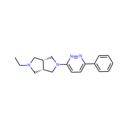 CCN1C[C@H]2CN(c3ccc(-c4ccccc4)nn3)C[C@H]2C1 ZINC000040975510