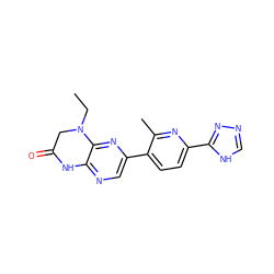 CCN1CC(=O)Nc2ncc(-c3ccc(-c4nnc[nH]4)nc3C)nc21 ZINC000113195745