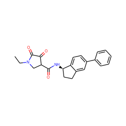 CCN1CC(C(=O)N[C@@H]2CCc3cc(-c4ccccc4)ccc32)C(=O)C1=O ZINC000219154615