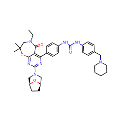 CCN1CC(C)(C)Oc2nc(N3C[C@@H]4CC[C@H](C3)O4)nc(-c3ccc(NC(=O)Nc4ccc(CN5CCCCC5)cc4)cc3)c2C1=O ZINC001772611151