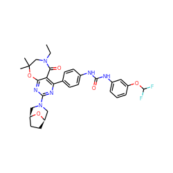 CCN1CC(C)(C)Oc2nc(N3C[C@@H]4CC[C@H](C3)O4)nc(-c3ccc(NC(=O)Nc4cccc(OC(F)F)c4)cc3)c2C1=O ZINC000225295900