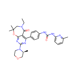 CCN1CC(C)(C)Oc2nc(N3CCOC[C@@H]3C)nc(-c3ccc(NC(=O)Nc4cccc(C)n4)cc3)c2C1=O ZINC000142194537