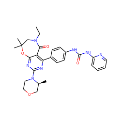 CCN1CC(C)(C)Oc2nc(N3CCOC[C@@H]3C)nc(-c3ccc(NC(=O)Nc4ccccn4)cc3)c2C1=O ZINC000205317784