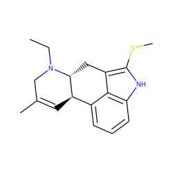 CCN1CC(C)=C[C@@H]2c3cccc4[nH]c(SC)c(c34)C[C@H]21 ZINC000013826370