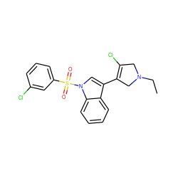 CCN1CC(Cl)=C(c2cn(S(=O)(=O)c3cccc(Cl)c3)c3ccccc23)C1 ZINC000072176809