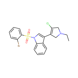 CCN1CC(Cl)=C(c2cn(S(=O)(=O)c3ccccc3Br)c3ccccc23)C1 ZINC000072177148