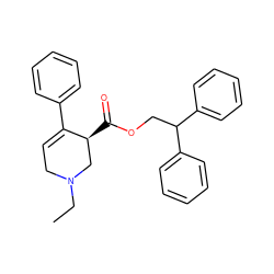 CCN1CC=C(c2ccccc2)[C@@H](C(=O)OCC(c2ccccc2)c2ccccc2)C1 ZINC000013782819