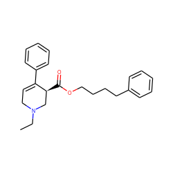 CCN1CC=C(c2ccccc2)[C@@H](C(=O)OCCCCc2ccccc2)C1 ZINC000013782825