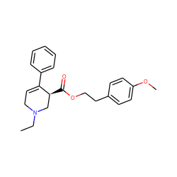 CCN1CC=C(c2ccccc2)[C@@H](C(=O)OCCc2ccc(OC)cc2)C1 ZINC000013782816