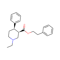 CCN1CC[C@@H](c2ccccc2)[C@@H](C(=O)OCCc2ccccc2)C1 ZINC000013782843