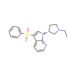 CCN1CC[C@@H](n2cc(S(=O)(=O)c3ccccc3)c3cccnc32)C1 ZINC000028862238