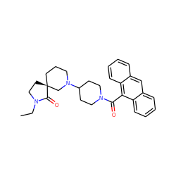 CCN1CC[C@]2(CCCN(C3CCN(C(=O)c4c5ccccc5cc5ccccc45)CC3)C2)C1=O ZINC000073140755