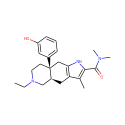 CCN1CC[C@]2(c3cccc(O)c3)Cc3[nH]c(C(=O)N(C)C)c(C)c3C[C@H]2C1 ZINC000003810483