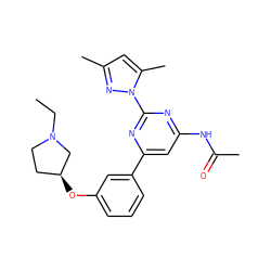 CCN1CC[C@H](Oc2cccc(-c3cc(NC(C)=O)nc(-n4nc(C)cc4C)n3)c2)C1 ZINC000040895517