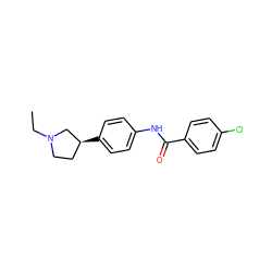 CCN1CC[C@H](c2ccc(NC(=O)c3ccc(Cl)cc3)cc2)C1 ZINC000117713400