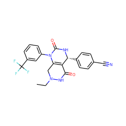 CCN1CC2=C(C(=O)N1)[C@@H](c1ccc(C#N)cc1)NC(=O)N2c1cccc(C(F)(F)F)c1 ZINC000096176117