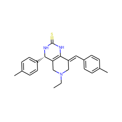 CCN1CC2=C(NC(=S)N[C@H]2c2ccc(C)cc2)/C(=C/c2ccc(C)cc2)C1 ZINC000064448649