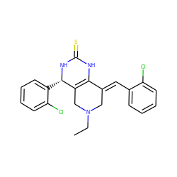 CCN1CC2=C(NC(=S)N[C@H]2c2ccccc2Cl)/C(=C/c2ccccc2Cl)C1 ZINC000096282932