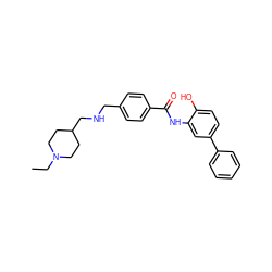 CCN1CCC(CNCc2ccc(C(=O)Nc3cc(-c4ccccc4)ccc3O)cc2)CC1 ZINC000141607113