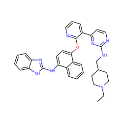 CCN1CCC(CNc2nccc(-c3cccnc3Oc3ccc(Nc4nc5ccccc5[nH]4)c4ccccc34)n2)CC1 ZINC000049777262