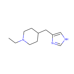 CCN1CCC(Cc2c[nH]cn2)CC1 ZINC000013612836