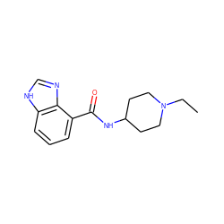 CCN1CCC(NC(=O)c2cccc3[nH]cnc23)CC1 ZINC000013491744