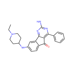 CCN1CCC(Nc2ccc3c(c2)-c2nc(N)nc(-c4ccccc4)c2C3=O)CC1 ZINC000049088536