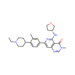 CCN1CCC(c2ccc(-c3cc4ncn(C)c(=O)c4c(N[C@@H]4CCOC4)n3)cc2C)CC1 ZINC000115624669