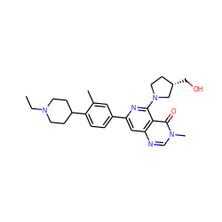 CCN1CCC(c2ccc(-c3cc4ncn(C)c(=O)c4c(N4CC[C@H](CO)C4)n3)cc2C)CC1 ZINC000115624561