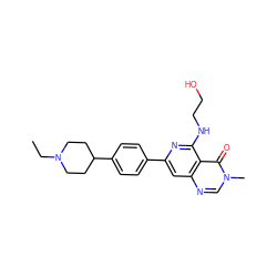 CCN1CCC(c2ccc(-c3cc4ncn(C)c(=O)c4c(NCCO)n3)cc2)CC1 ZINC000115624585