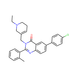 CCN1CCC=C(Cn2c(-c3ccccc3C)nc3ccc(-c4ccc(Cl)cc4)cc3c2=O)C1 ZINC000028711931