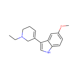 CCN1CCC=C(c2c[nH]c3ccc(OC)cc23)C1 ZINC000026741117