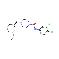 CCN1CCC[C@@H](CN2CCN(C(=O)Nc3ccc(Cl)c(Cl)c3)CC2)C1 ZINC000035794629