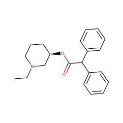 CCN1CCC[C@@H](OC(=O)C(c2ccccc2)c2ccccc2)C1 ZINC000000057474