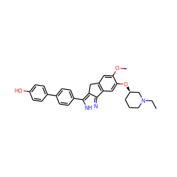 CCN1CCC[C@@H](Oc2cc3c(cc2OC)Cc2c-3n[nH]c2-c2ccc(-c3ccc(O)cc3)cc2)C1 ZINC000028952782