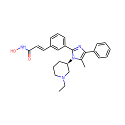 CCN1CCC[C@@H](n2c(-c3cccc(/C=C/C(=O)NO)c3)nc(-c3ccccc3)c2C)C1 ZINC000034565782