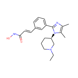 CCN1CCC[C@@H](n2c(-c3cccc(/C=C/C(=O)NO)c3)nc(C)c2C)C1 ZINC000049112652