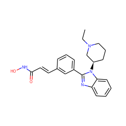 CCN1CCC[C@@H](n2c(-c3cccc(/C=C/C(=O)NO)c3)nc3ccccc32)C1 ZINC000034166818