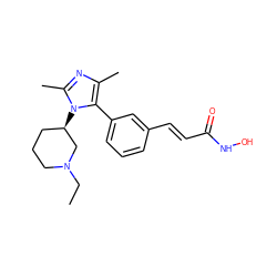 CCN1CCC[C@@H](n2c(C)nc(C)c2-c2cccc(/C=C/C(=O)NO)c2)C1 ZINC000049110744