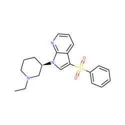 CCN1CCC[C@@H](n2cc(S(=O)(=O)c3ccccc3)c3cccnc32)C1 ZINC000028862286