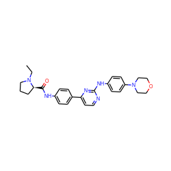 CCN1CCC[C@@H]1C(=O)Nc1ccc(-c2ccnc(Nc3ccc(N4CCOCC4)cc3)n2)cc1 ZINC000095557791