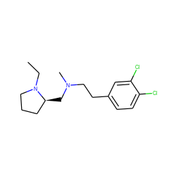 CCN1CCC[C@@H]1CN(C)CCc1ccc(Cl)c(Cl)c1 ZINC000022448608