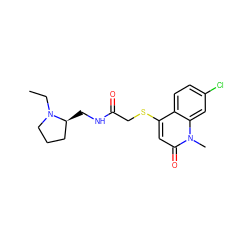 CCN1CCC[C@@H]1CNC(=O)CSc1cc(=O)n(C)c2cc(Cl)ccc12 ZINC000004034841