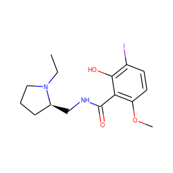 CCN1CCC[C@@H]1CNC(=O)c1c(OC)ccc(I)c1O ZINC000022061336