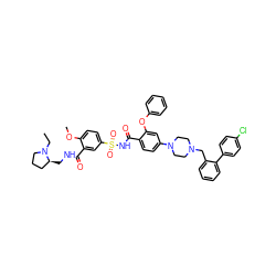 CCN1CCC[C@@H]1CNC(=O)c1cc(S(=O)(=O)NC(=O)c2ccc(N3CCN(Cc4ccccc4-c4ccc(Cl)cc4)CC3)cc2Oc2ccccc2)ccc1OC ZINC000165159599