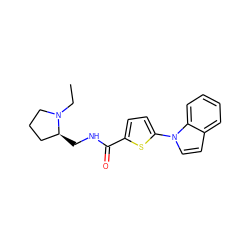 CCN1CCC[C@@H]1CNC(=O)c1ccc(-n2ccc3ccccc32)s1 ZINC000015732312