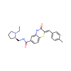 CCN1CCC[C@@H]1CNC(=O)c1ccc2c(c1)NC(=O)/C(=C/c1ccc(C)cc1)S2 ZINC000095555194